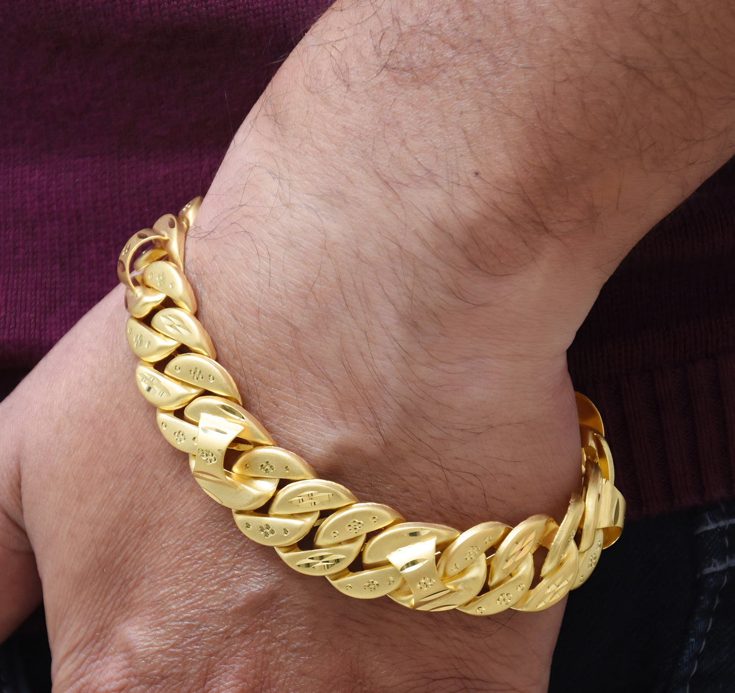 1 Gram Gold Plated Popular Design Pokal Bracelet for Men