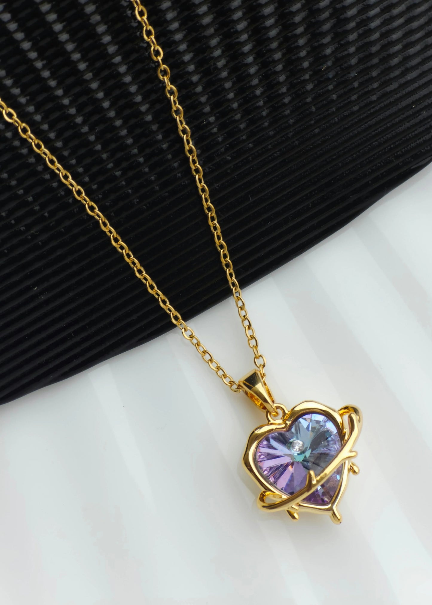 Blue Heart Gold Necklace - Artisanal Jewellery