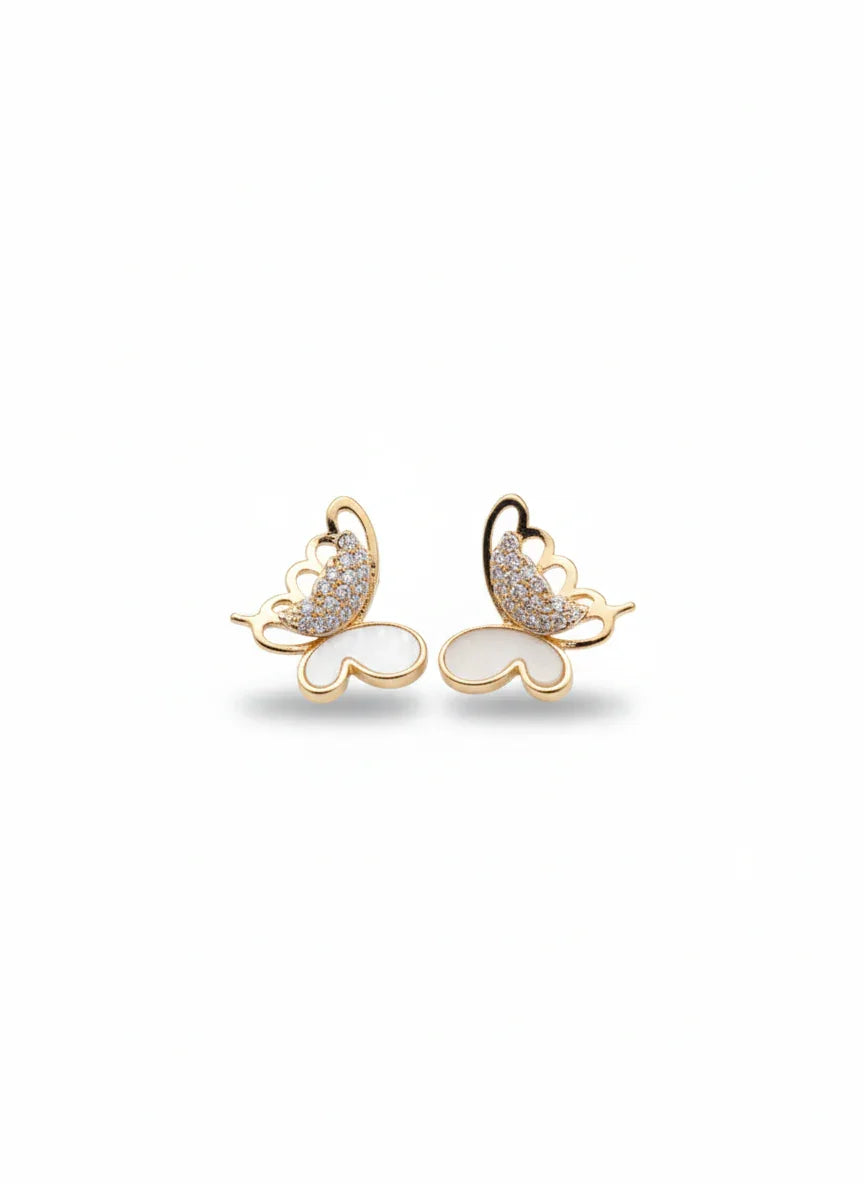 Butterfly Rose Gold-Plated Earrings | Artisanal Handmade Jewellery - Artisanal Jewellery