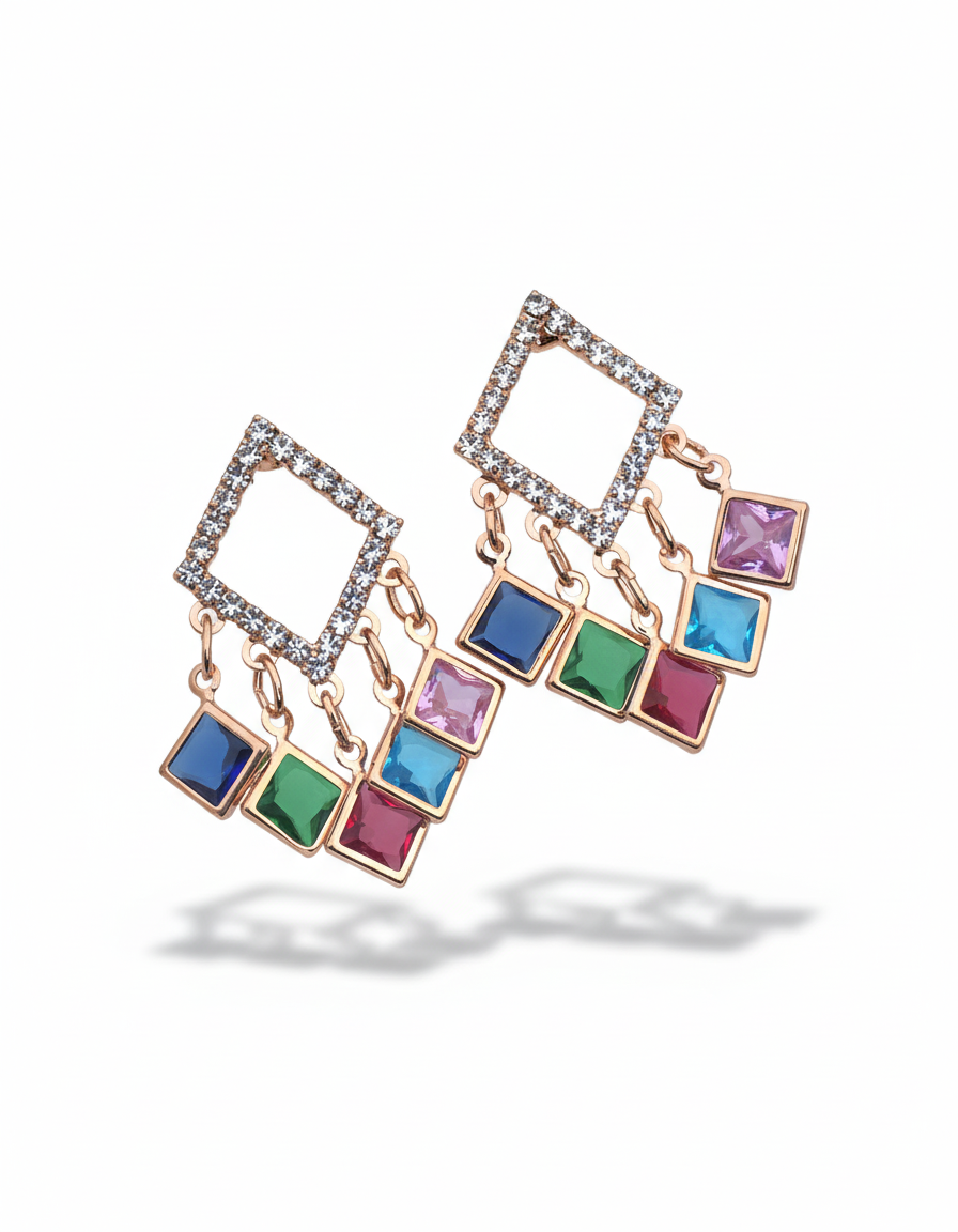 Divine Drops Rose Gold-Plated Earrings | Artisanal Handmade Jewellery - Artisanal Jewellery