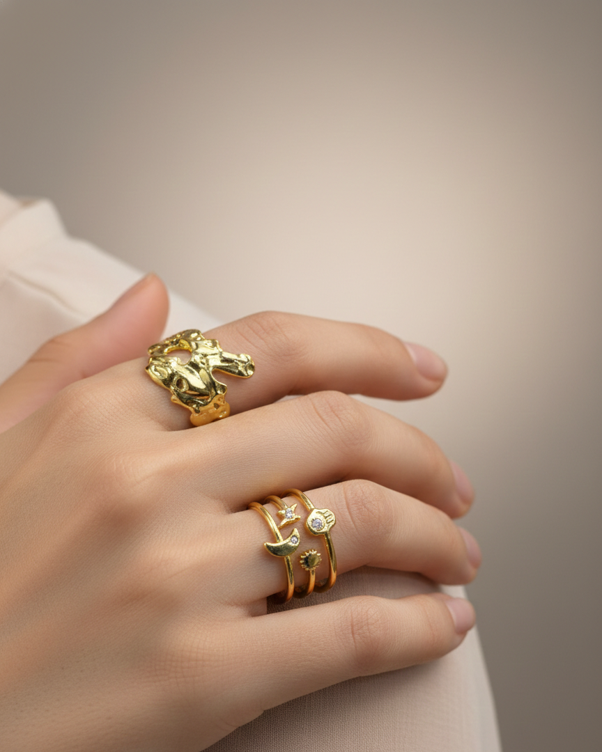 Handcrafted Gold Artisanal Rings – Nature-Inspired Luxury Jewellery
