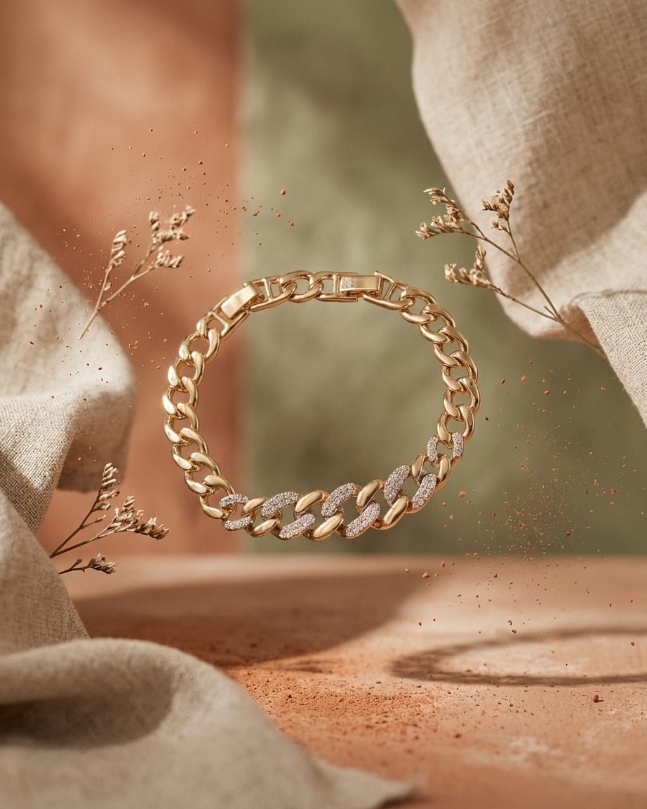 Imperial Spark Chain Bracelet – Gold Luxury Statement Bracelet