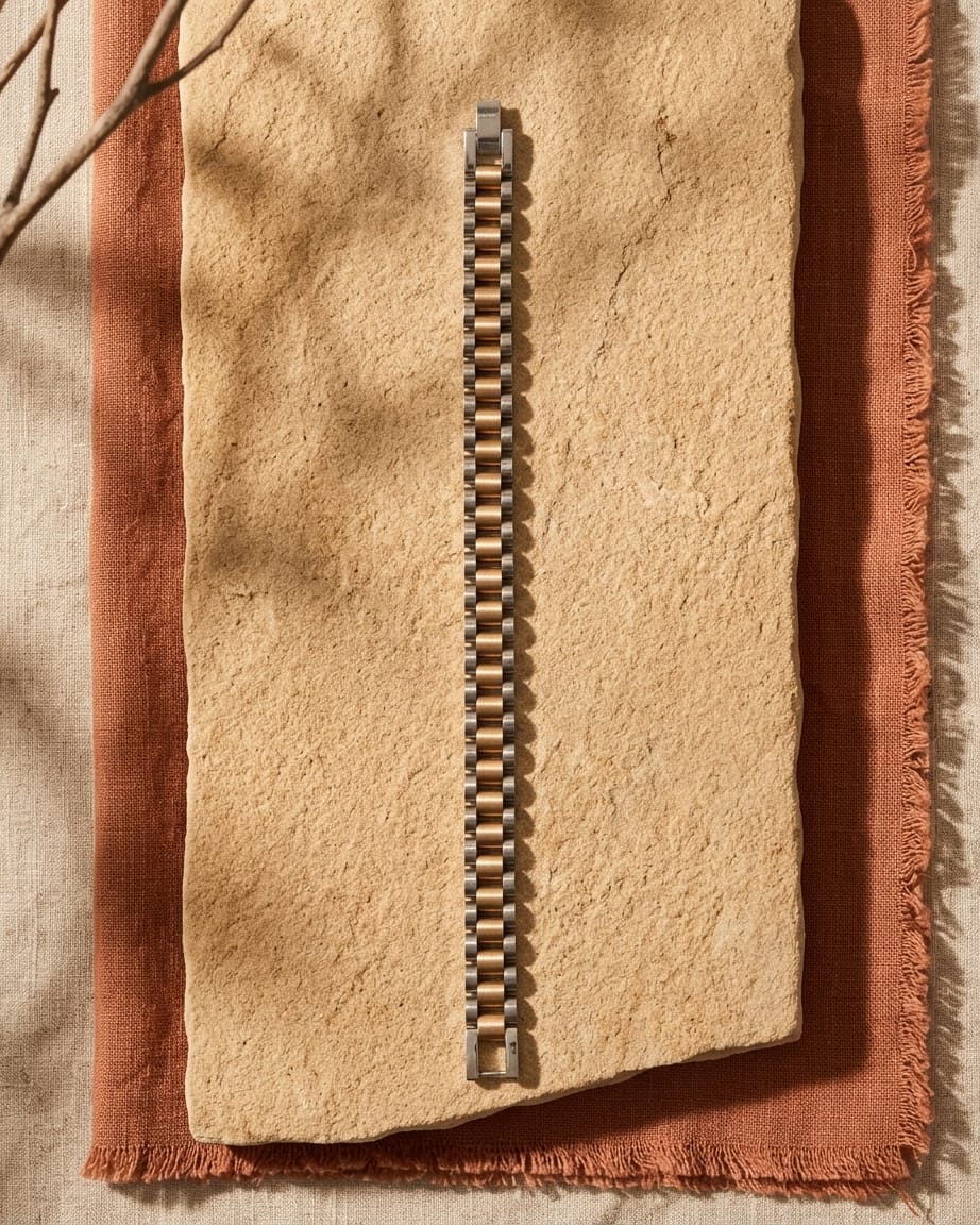 Rose Gold Dual Tone Link Bracelet