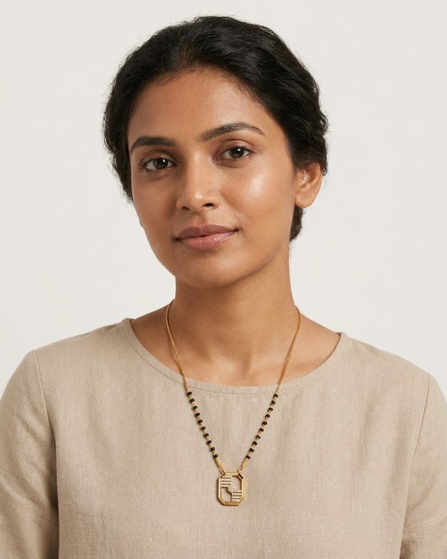 Geometric Spark 18K Gold Plated Mangalsutra Necklace