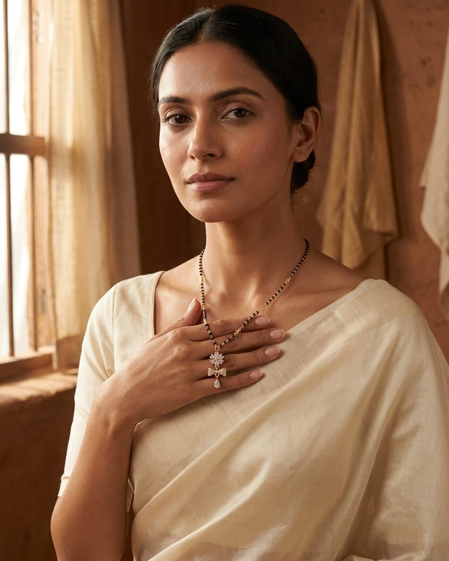 Bloom Grace 18K Gold Plated Floral Mangalsutra Necklace