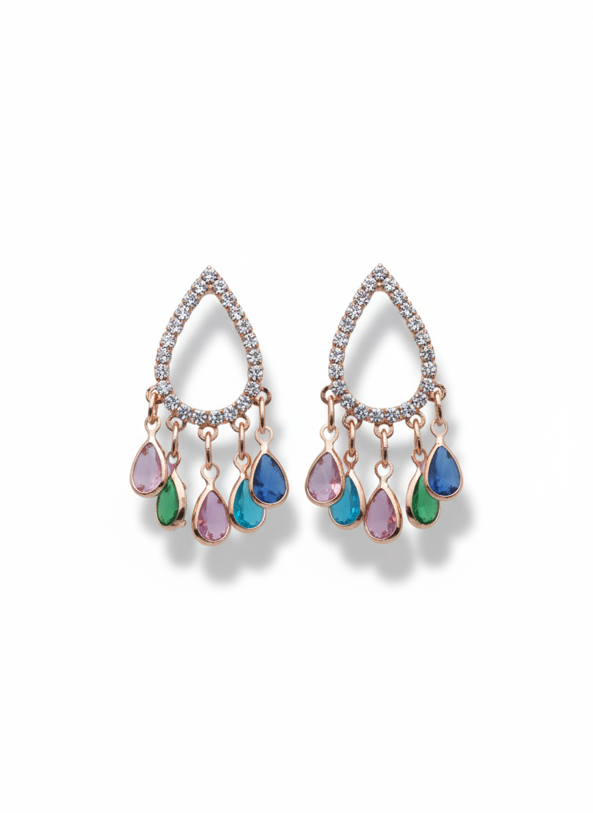 Nooriya Rose Gold-Plated Earrings | Artisanal Handmade Jewellery - Artisanal Jewellery