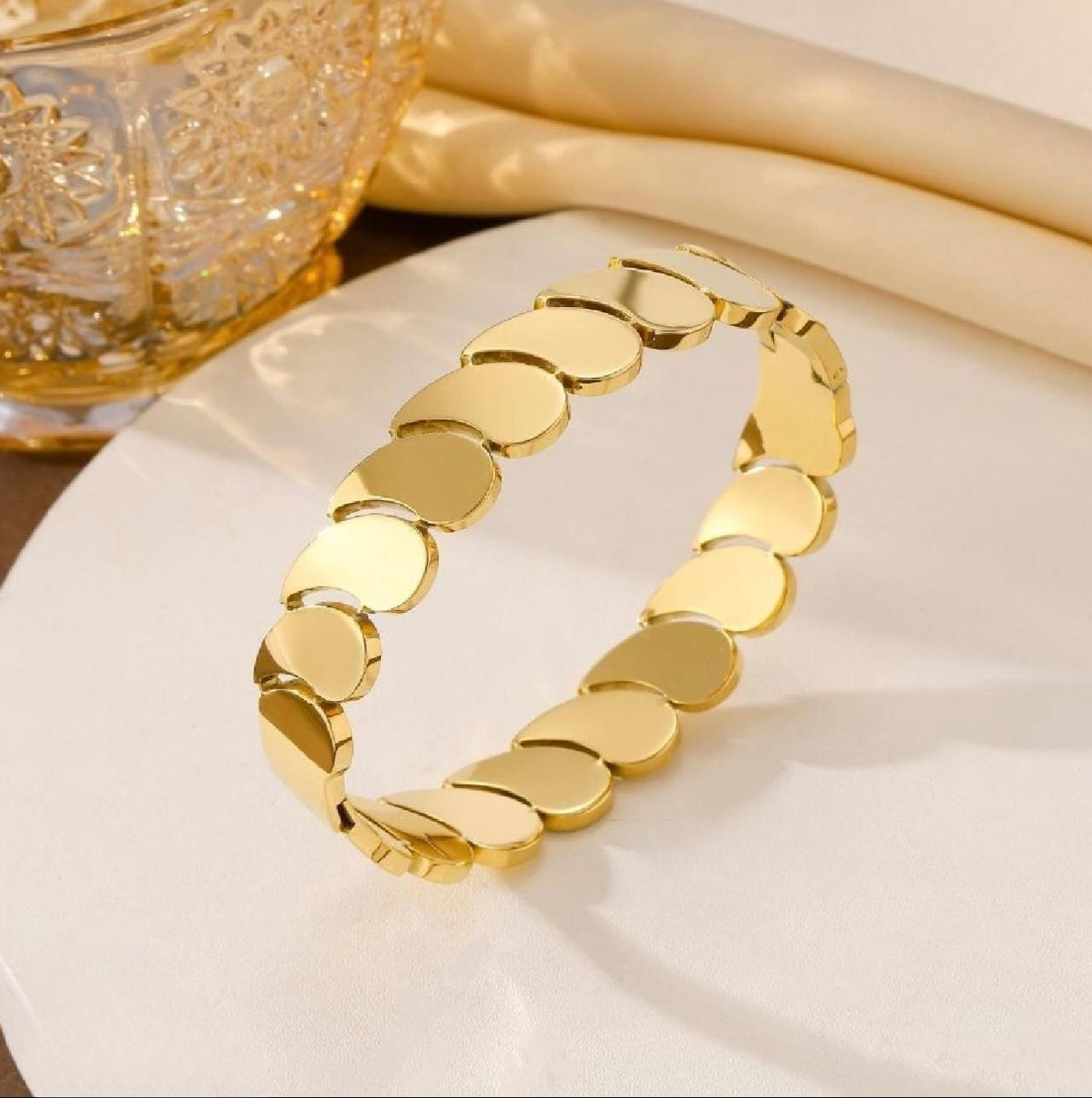Raha 18K Gold Plated Bracelet Kada | Artisanal Handmade Jewellery - Artisanal Jewellery