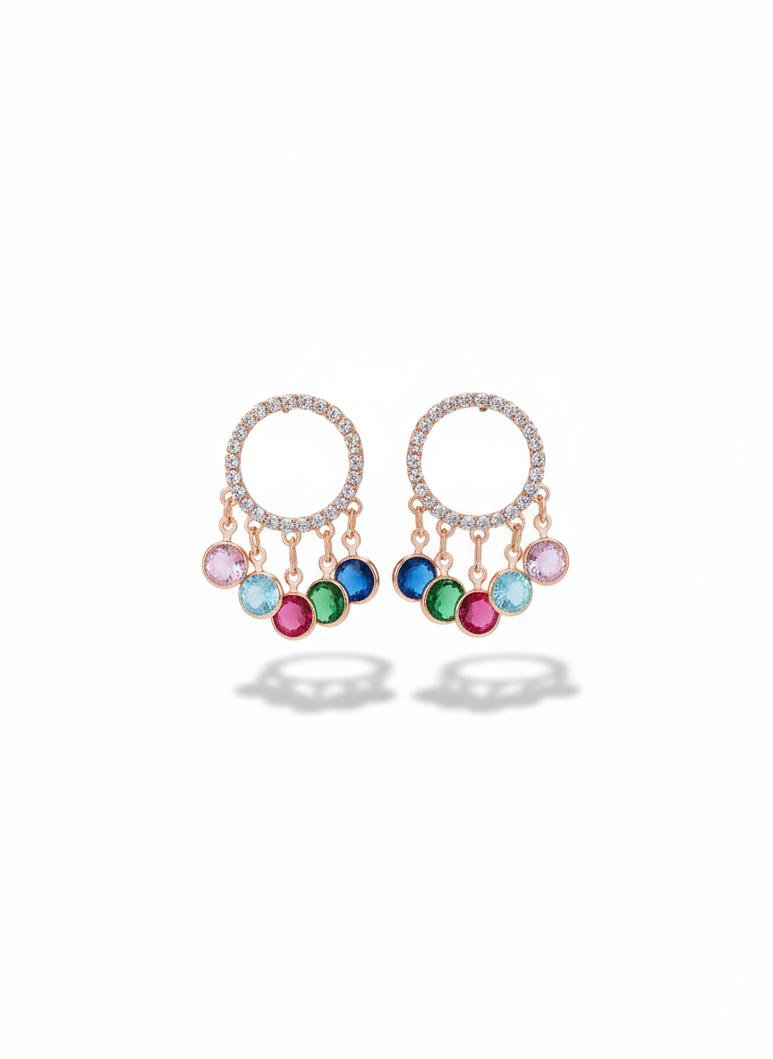 Zahra Rose Gold-Plated Earrings | Artisanal Handmade Jewellery - Artisanal Jewellery