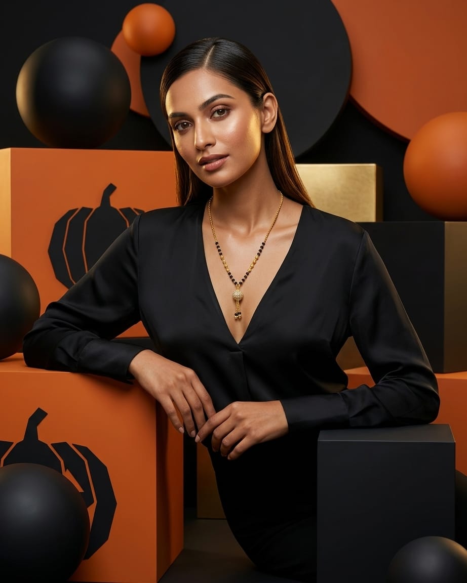 Round Aura 18K Gold-Plated Mangalsutra | Artisanal Handmade Jewellery