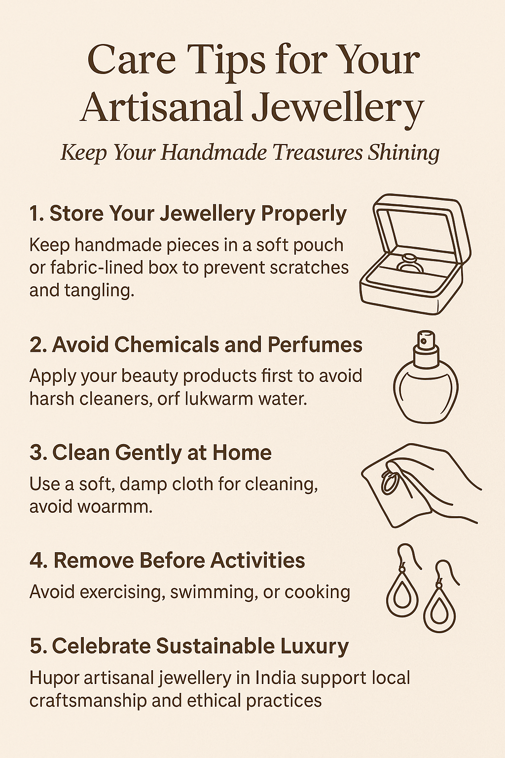 Care Tips for Your Artisanal Jewellery: Keep Your Handmade Treasures Shining