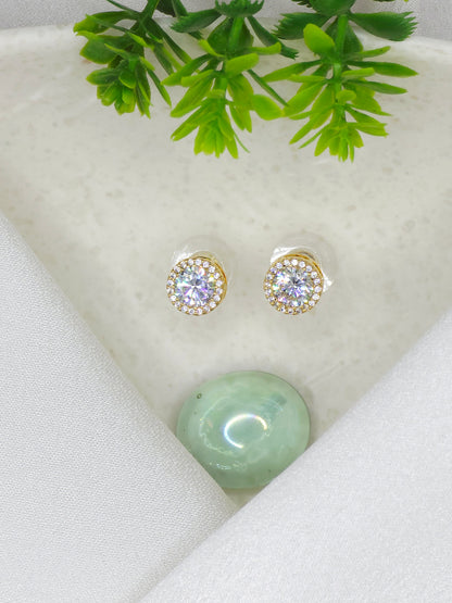 18K Gold-Plated Round Diamond Combo - Artisanal Jewellery