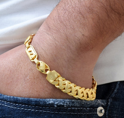 1 Gram Gold Plated Latest Design Pokal Bracelet for Men