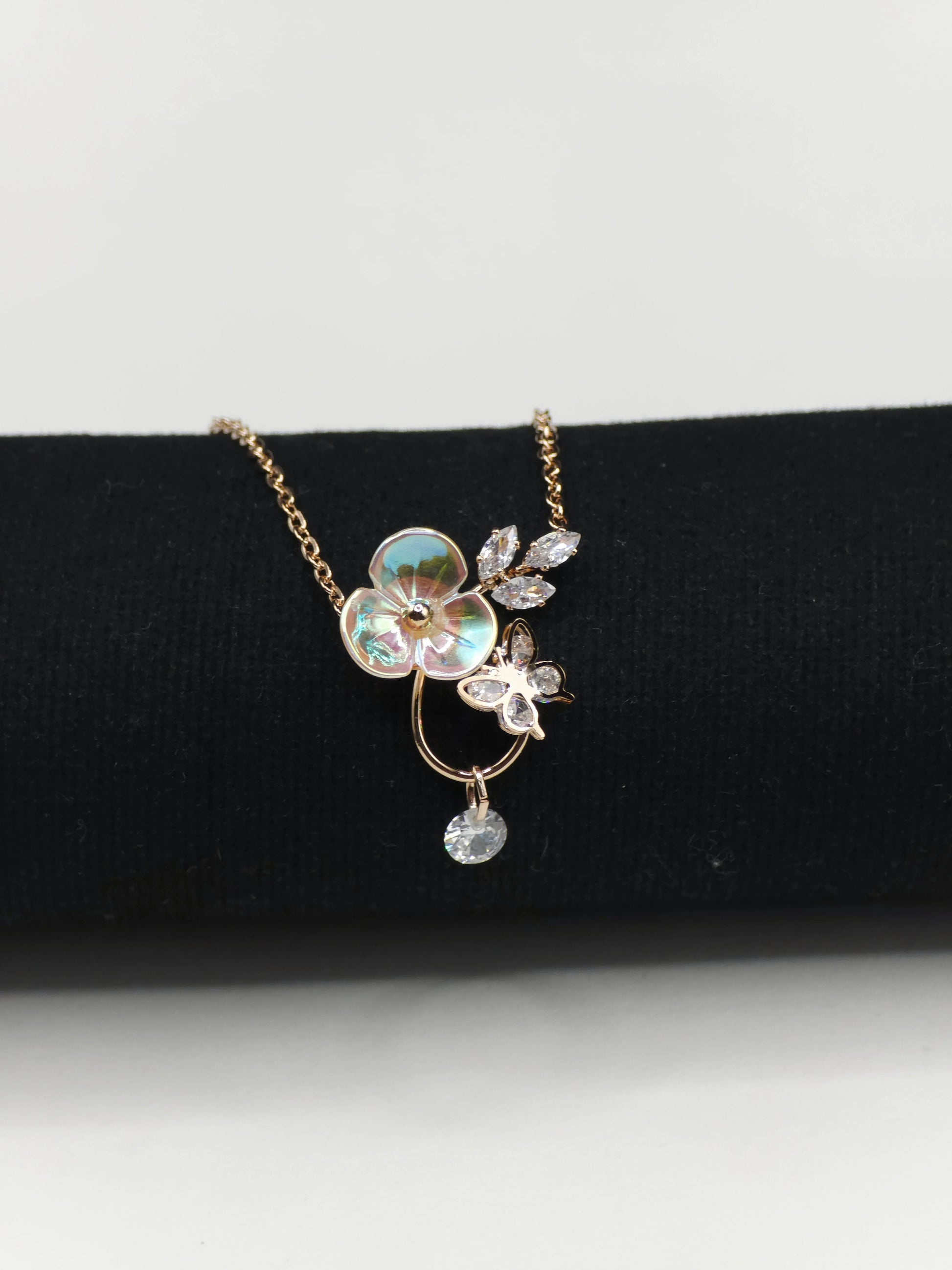 Butterfly Rose-Gold Necklace - Artisanal Jewellery