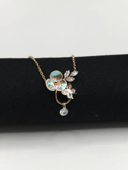 Butterfly Rose-Gold Necklace - Artisanal Jewellery