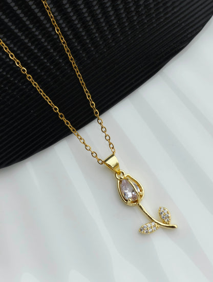 Leaf R Gold Necklace - Artisanal Jewellery