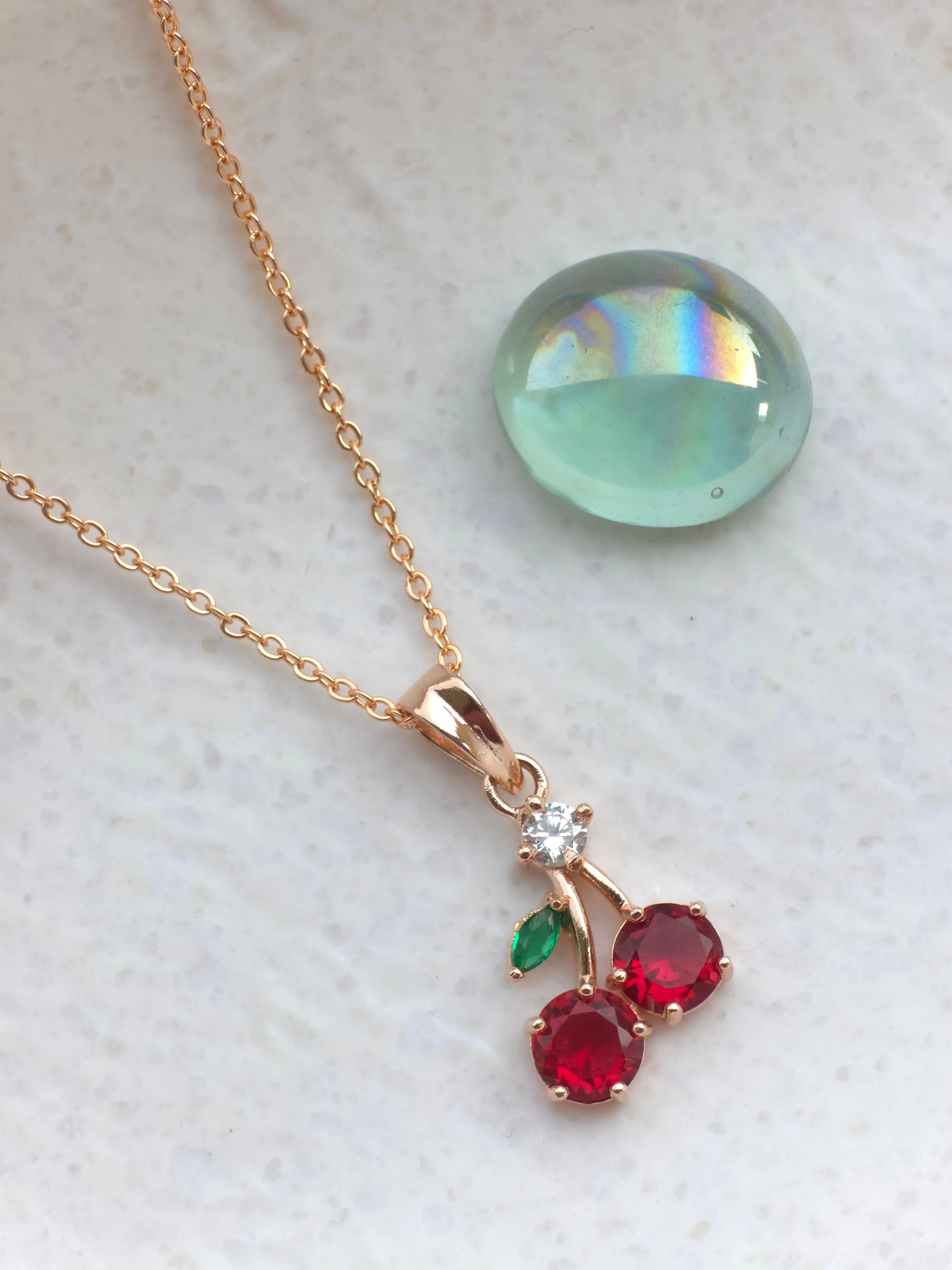 Cherry gold Necklace - Artisanal Jewellery