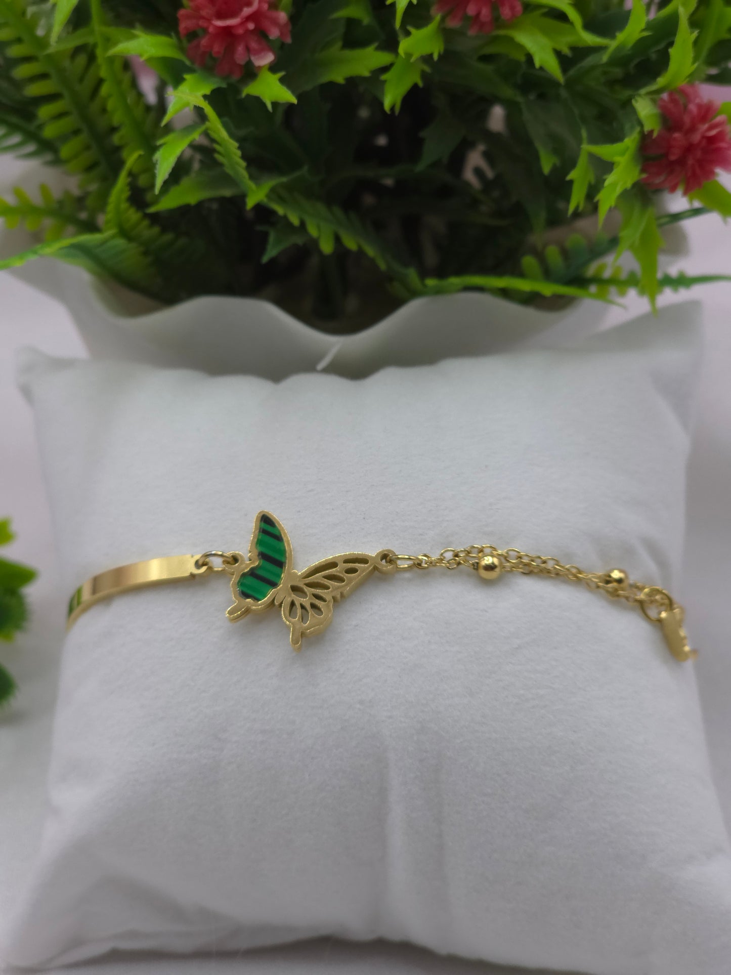 Butterfly Chain Kada 18K Gold Plated Bracelet | Artisanal Handmade Jewellery - Artisanal Jewellery