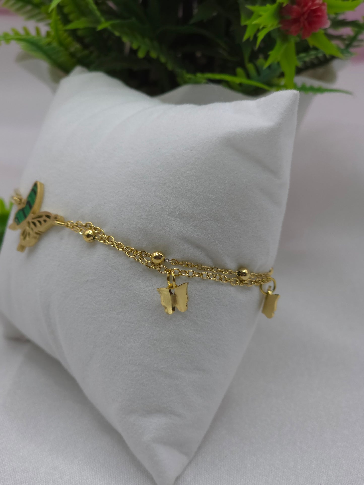 Butterfly Chain Kada 18K Gold Plated Bracelet | Artisanal Handmade Jewellery - Artisanal Jewellery