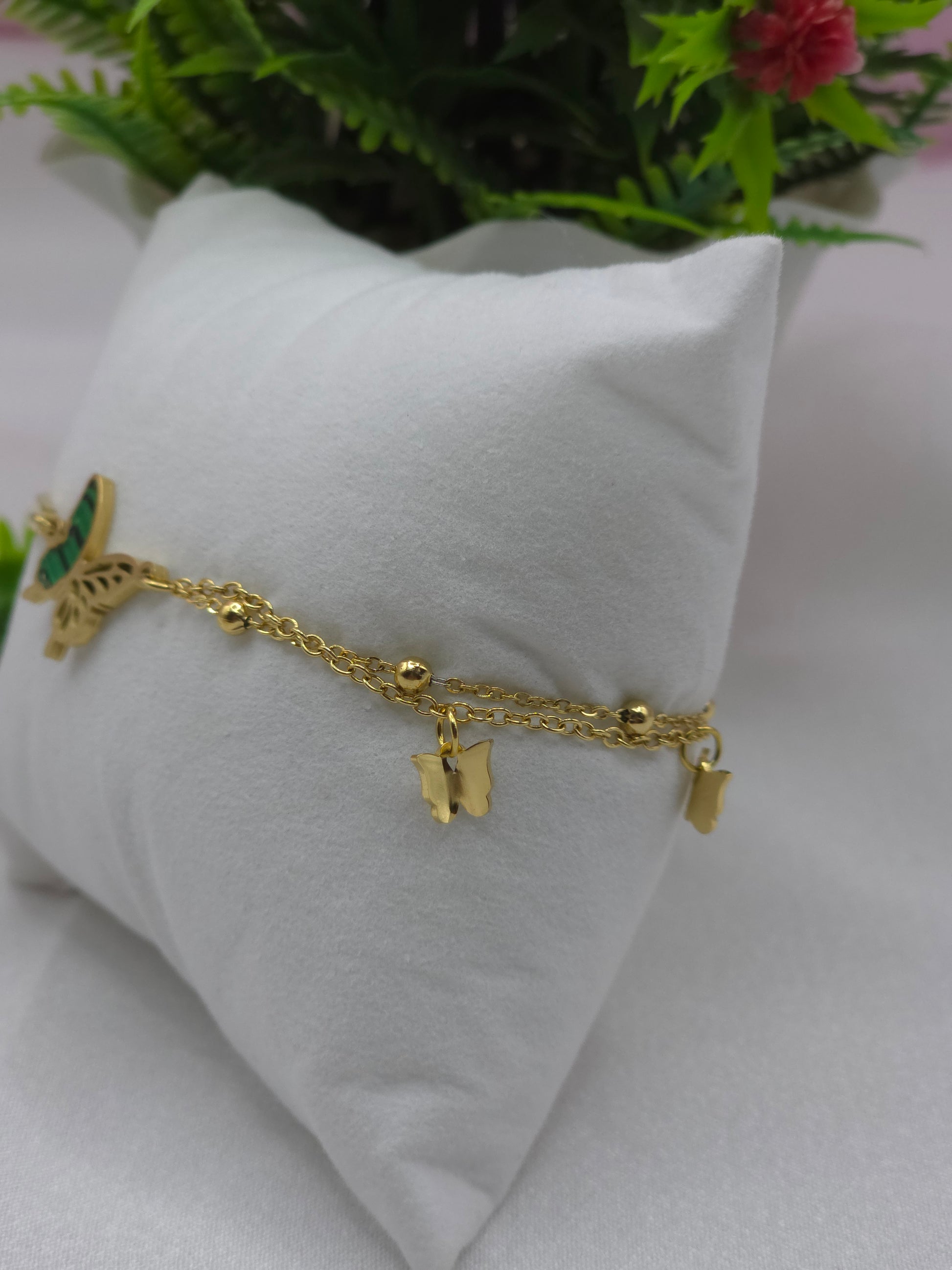 Butterfly Chain Kada 18K Gold Plated Bracelet | Artisanal Handmade Jewellery - Artisanal Jewellery
