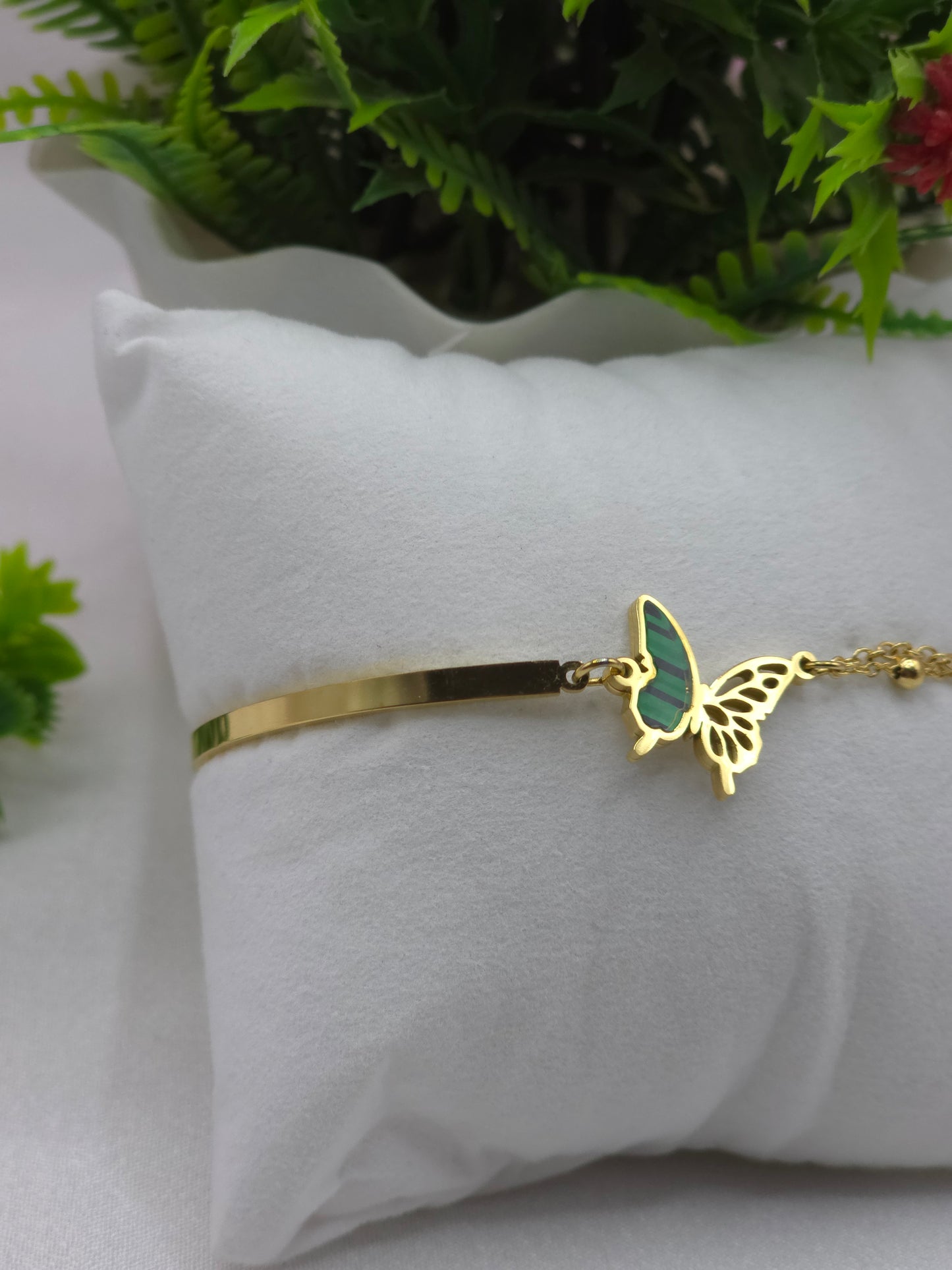 Butterfly Chain Kada 18K Gold Plated Bracelet | Artisanal Handmade Jewellery - Artisanal Jewellery