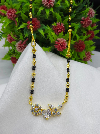 Heart Flower 18K Gold-Plated Mangalsutra | Artisanal Handmade Jewellery - Artisanal Jewellery