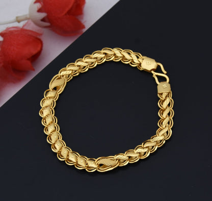 1 Gram Gold Plated Fancy Designer Bracelet for Men