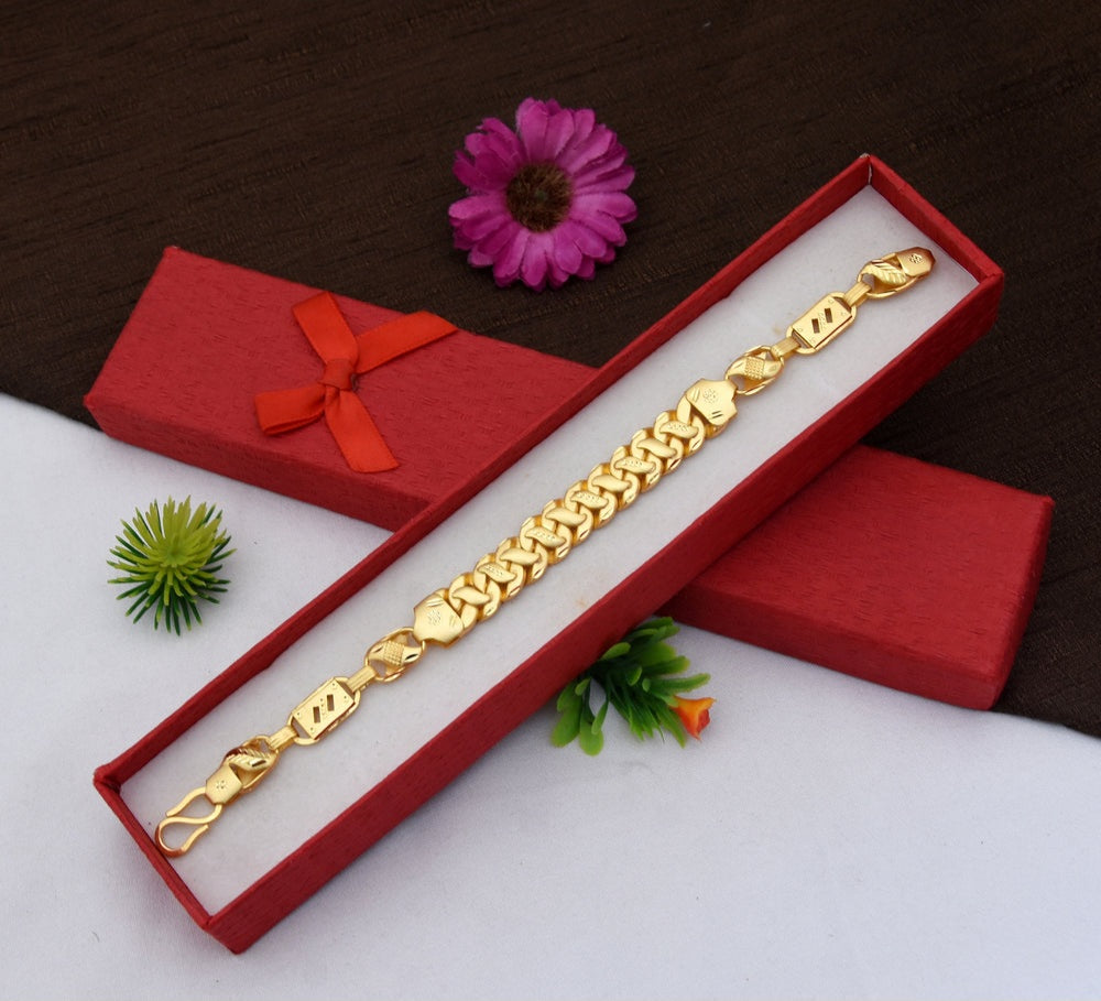 1 Gram Gold Plated Latest Design Pokal Bracelet for Men