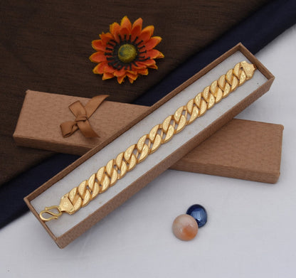 Premium Gold Plated Cuban Link Bracelet for Men