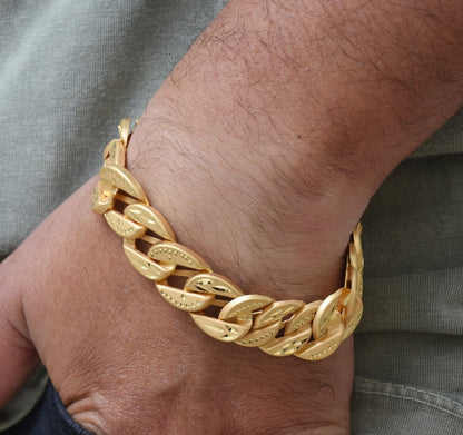 Premium Gold Plated Cuban Link Bracelet for Men