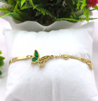 Butterfly Chain Kada 18K Gold Plated Bracelet | Artisanal Handmade Jewellery - Artisanal Jewellery