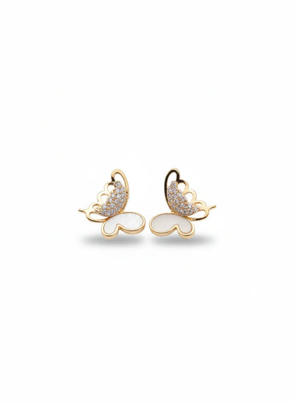 Butterfly Rose Gold-Plated Earrings | Artisanal Handmade Jewellery - Artisanal Jewellery