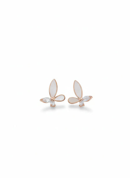 Charm Butterfly Rose Gold-Plated Earrings | Artisanal Handmade Jewellery - Artisanal Jewellery