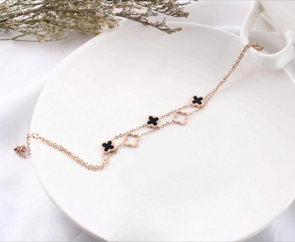 Charm Double Chain Rosegold Plated Bracelet | Artisanal Handmade Jewellery - Artisanal Jewellery