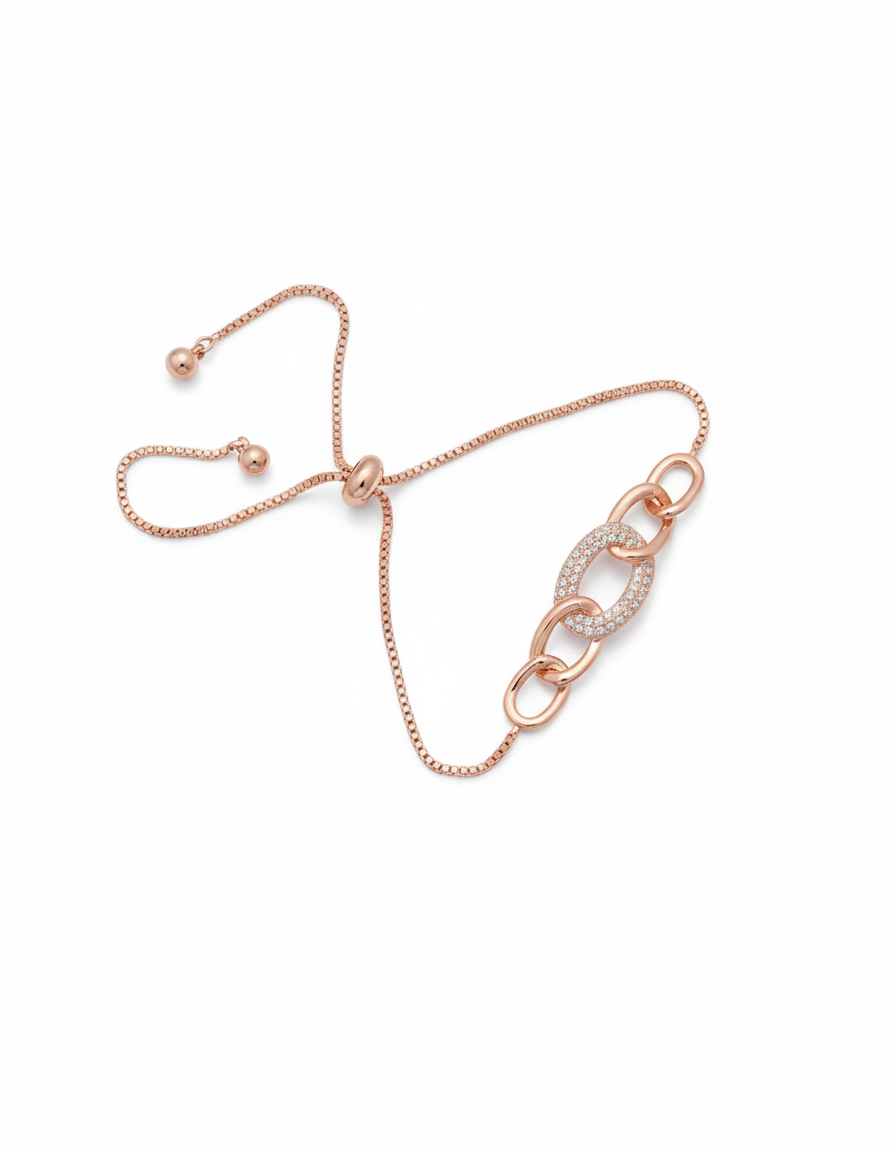 Circle Handcrafted Rosegold Plated Bracelet | Artisanal Handmade Jewellery - Artisanal Jewellery