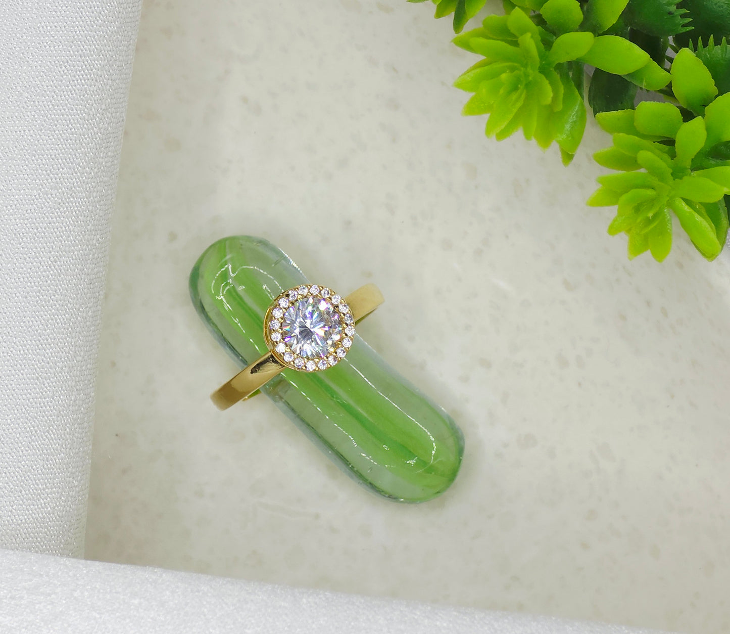 18K Gold-Plated Round Diamond Combo - Artisanal Jewellery