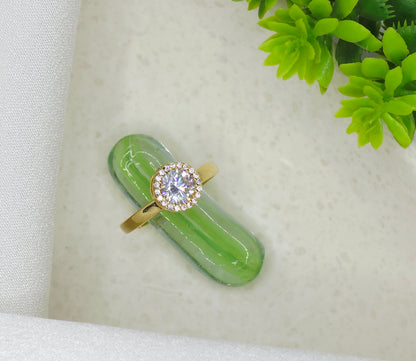 18K Gold-Plated Round Diamond Combo - Artisanal Jewellery