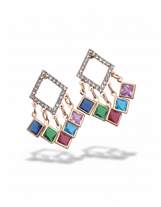 Divine Drops Rose Gold-Plated Earrings | Artisanal Handmade Jewellery - Artisanal Jewellery