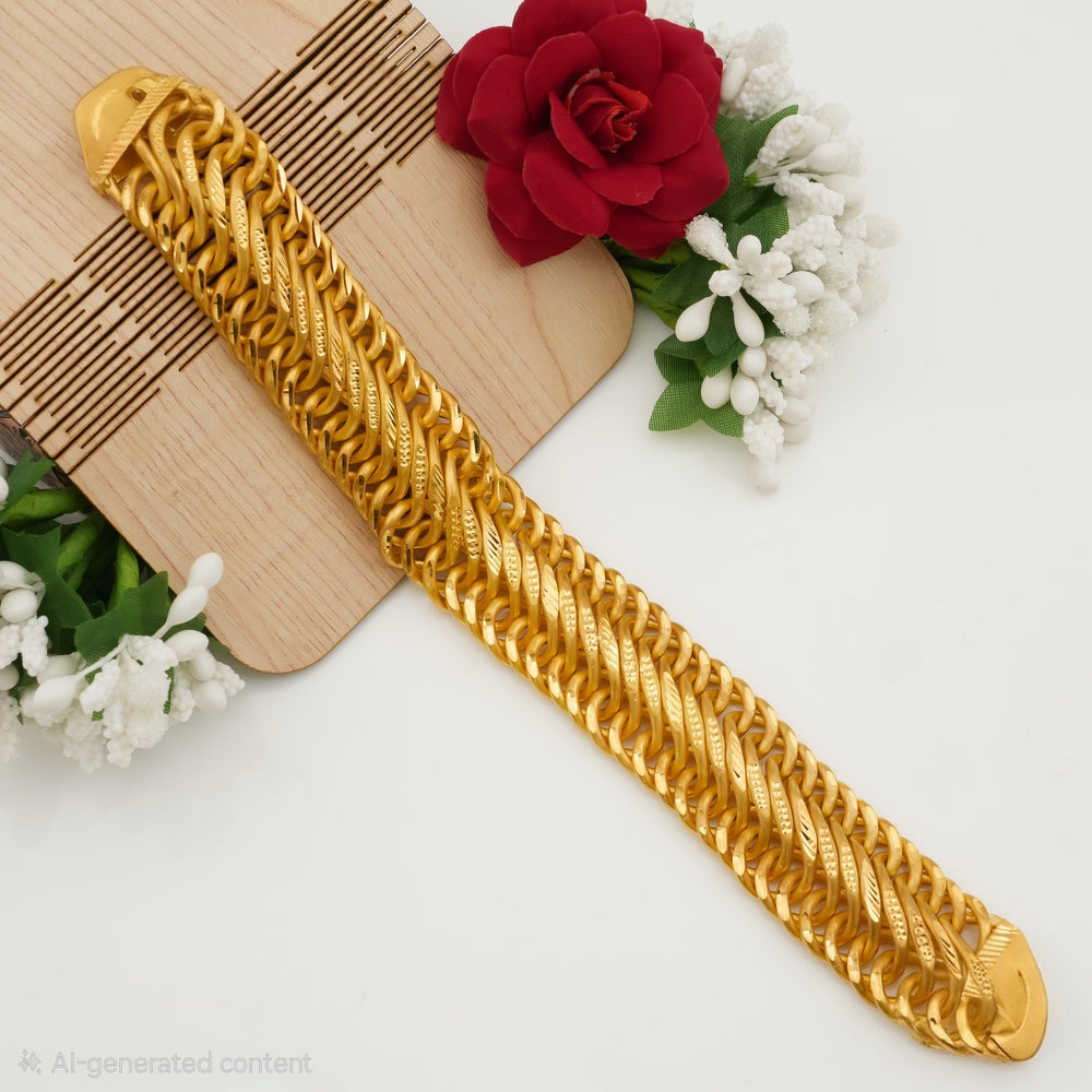 Royal Multi-Line Shini Gold Plated Bracelet for Men