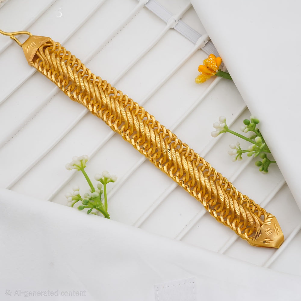 Royal Multi-Line Shini Gold Plated Bracelet for Men