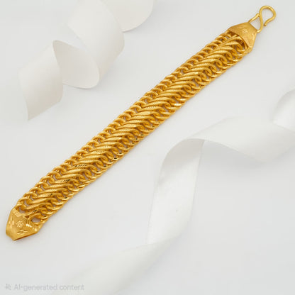 Royal Multi-Line Shini Gold Plated Bracelet for Men