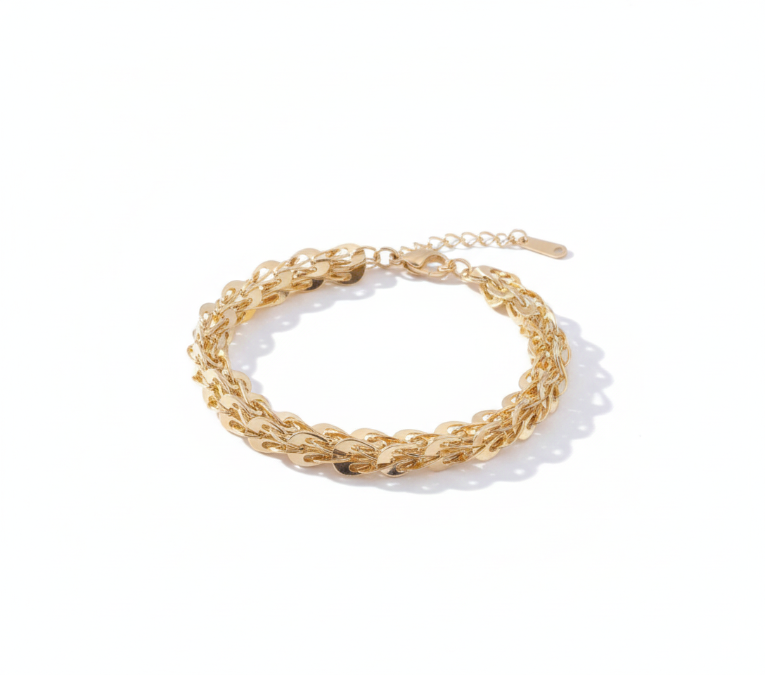 18K Gold-Plated Layered Chain Bracelet for Women | Elegant Daily Wear Jewelry