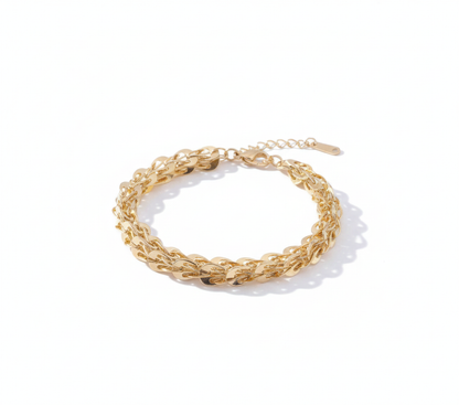 18K Gold-Plated Layered Chain Bracelet for Women | Elegant Daily Wear Jewelry