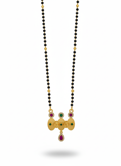 Handcrafted Artisanal Mangalsutra with Ruby & Emerald Accents