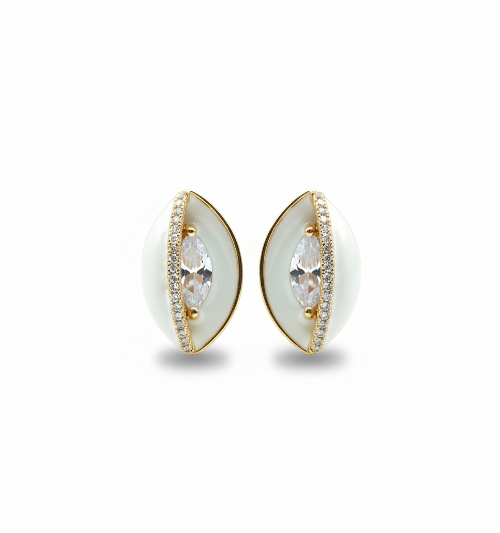 Half Eyes Rose Gold-Plated Earrings | Artisanal Handmade Jewellery - Artisanal Jewellery