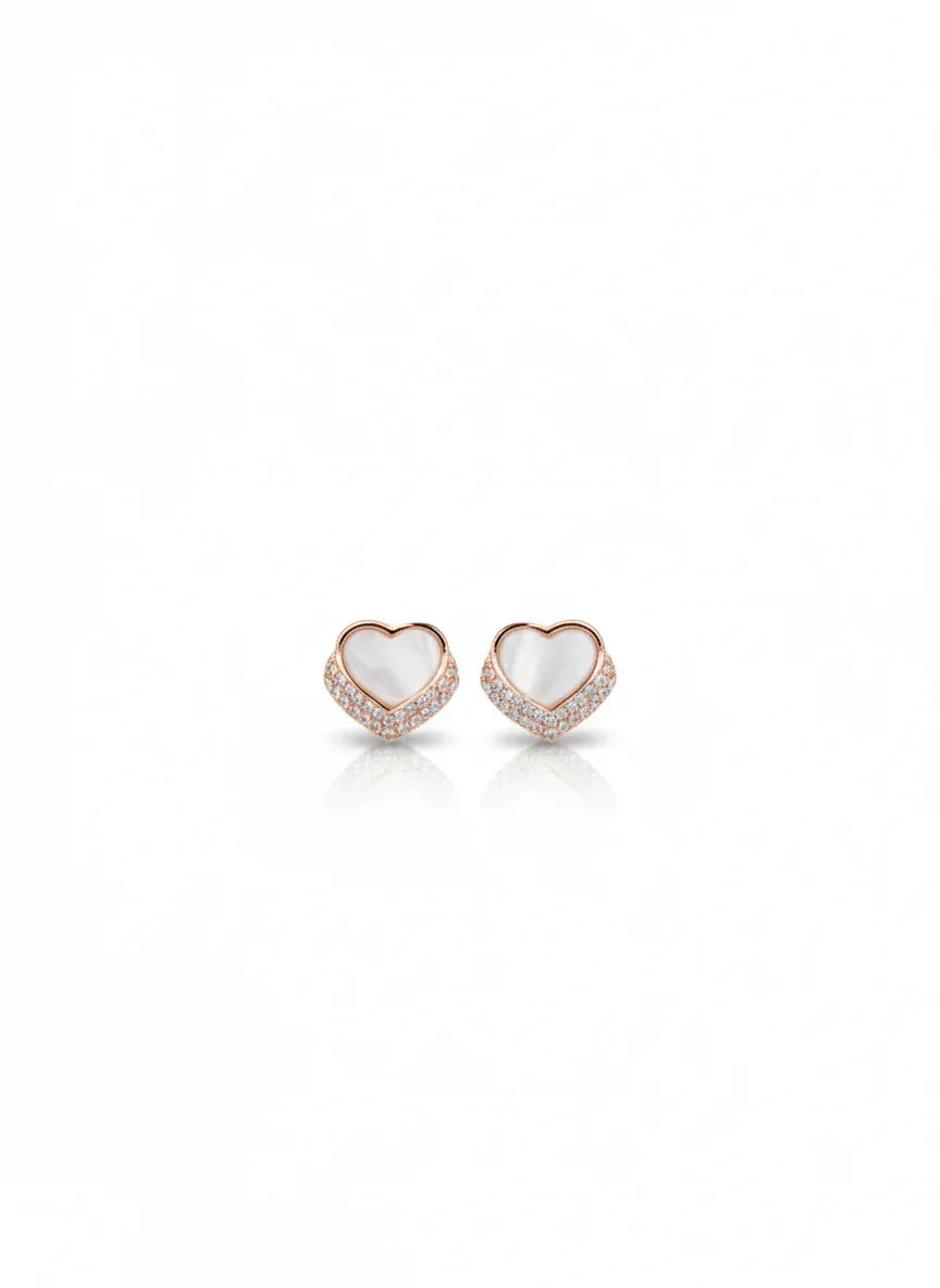 Heart Rose Gold-Plated Earrings | Artisanal Handmade Jewellery - Artisanal Jewellery