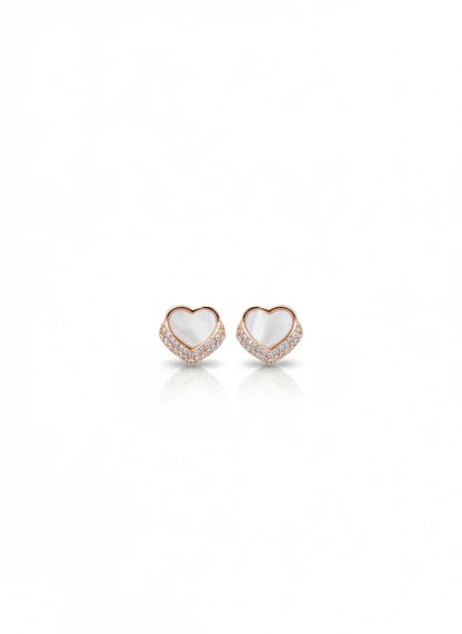 Heart Rose Gold-Plated Earrings | Artisanal Handmade Jewellery - Artisanal Jewellery