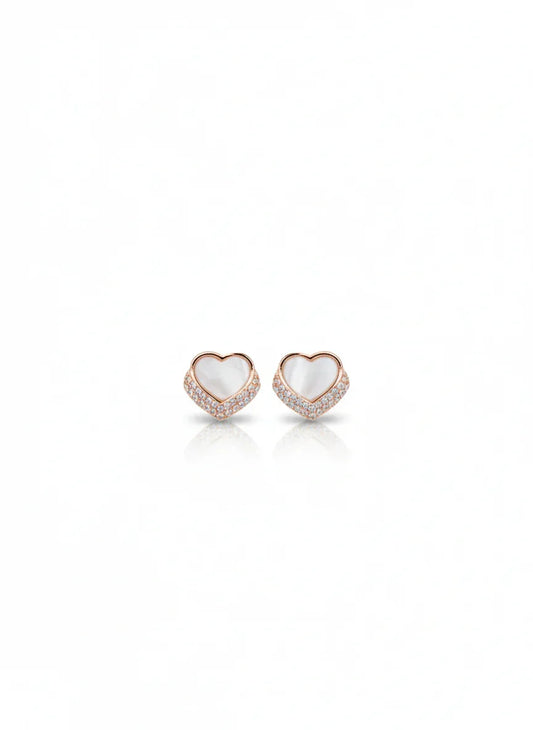 Heart Rose Gold-Plated Earrings | Artisanal Handmade Jewellery - Artisanal Jewellery