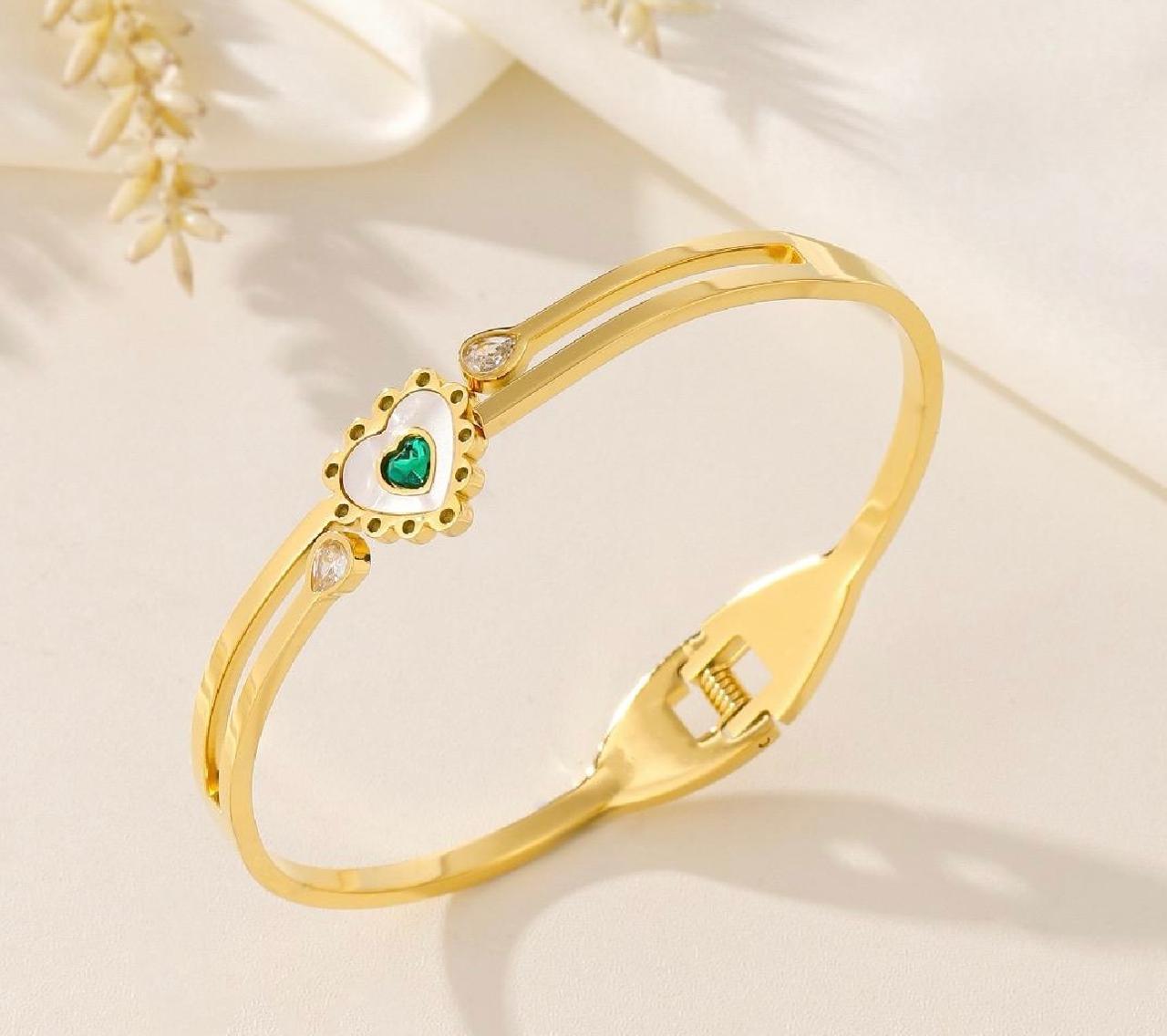 Arohi 18K Gold Plated Bracelet Kada | Artisanal Handmade Jewellery - Artisanal Jewellery