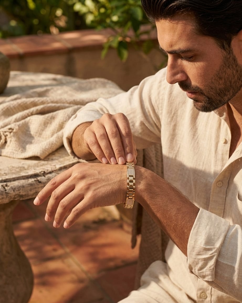 Royal Link Luxe Bracelet – Gold Premium Men’s Chain Bracelet
