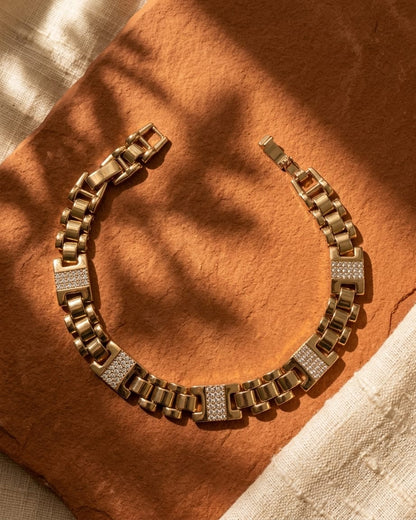 Titan Grid Luxe Bracelet – Premium Gold Men’s Statement Bracelet